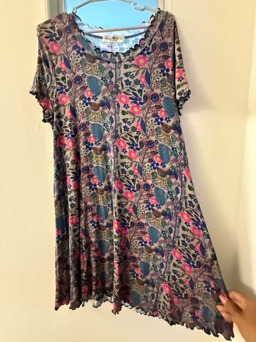 NATURAL LIFE Floral Swing Dress in Blue, Pink, Green